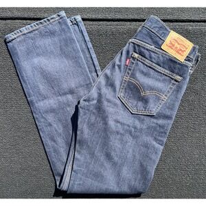 Levi's 505 Jeans Mens 32x34 Blue Dark Wash Regular Straight Cotton Denim
